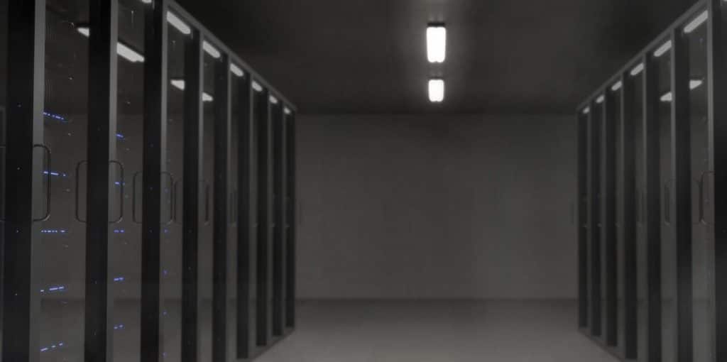 server room with servers for web hosting services