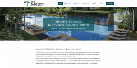 The Tapestry Enquiries home page above the fold design